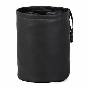 자동차 쓰레기통 접이식 PU 가죽 방수 휴대용 다기능 액세서리 내부 목걸이 블랙