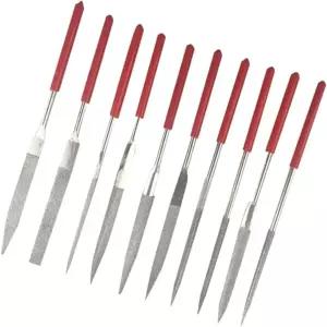 기타 파일 10개 너트 바이올린 연마 스톤 베이스용 수리 도구 키트 빨간색 140mm