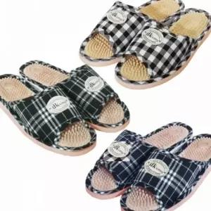 오픈토 사무실 푹신한 슬리퍼 실내 체크 지압 논슬립 체크지압슬리퍼 실내지압슬리퍼