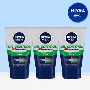 [니베아] 맨 오일 컨트롤 훼이스 워시 폼 100g 3개