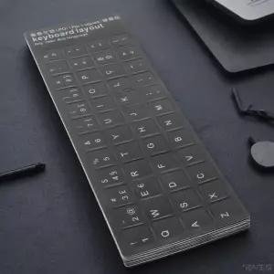 10Pcs 범용 키보드 스티커 검정색 배경 흰색 문자 다국어 마모된 키를 교체 스킨 노트북
