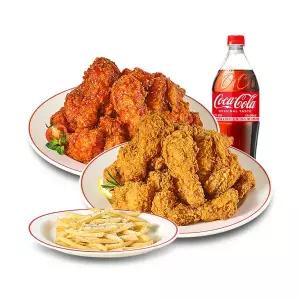 (꾸브라꼬) 170도 후라이드+170도 양념치킨+양념감자+콜라1.25L