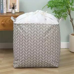 대용량 린넨 이불정리 파우치 보관함 140L