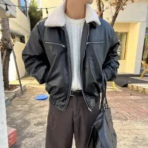 남자 겨울 자켓 레더 무스탕 퍼 가죽점퍼