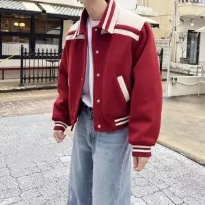 남자 바시티 스타디움 크롭 자켓 퀼팅 야구 점퍼