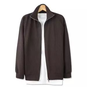 [리빌모아]남자 투웨이 골지 집업 긴팔 니트티 RB KN Q003 자주_P422798653