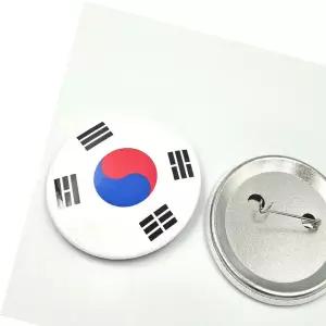 브로치 태극기 뱃지 핀버튼 58mm
