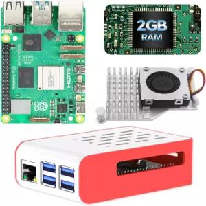 라즈베리 파이 5 2GB RAM용 iRaspptek 기본 키트에는 액티브 쿨러 및 케이스가 포함되어 있습니다