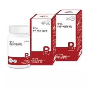[웰러스] 바른 비타민 B복합 450mg x 120캡슐 1+1 총2개 총240캡슐 가족건강 학교 선물