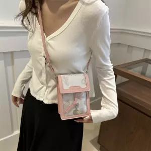 원더맨 여자 데일리룩 가방 미니백 핸드폰 파우치녀 여름 프렌치 스타일 패션 미니 스퀘어백 프린트 크로스