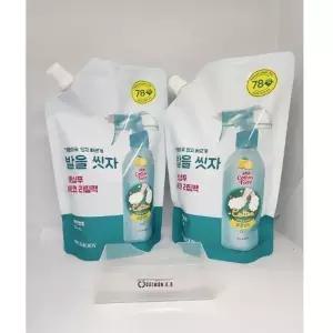 [LG생활건강] 온더바디 코튼풋 발을씻자 풋샴푸 리필 500ml 레몬 2개