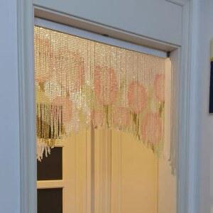 튤립 비즈커튼 구슬발 로 패키지 소재가방 공방 80X60cm 현관 비즈발DIY 연락바랍니다 비즈재료 가림막 다른사이즈는