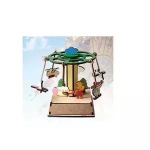 [하프클럽/브이와이](YO)LED 움직이는 회전비행기 나무조립(TM552)