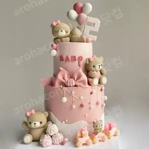 케이크모형 백일상 돌상 파티 케이크 생일 파티용품 기념일 촬영 모형케익