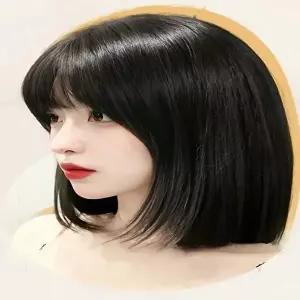 여성 고열사인조모 흑갈색 단발머리 통가발 전체가발-WFNTOGJ