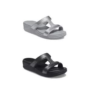 [크록스] 우먼 몬테레이 메탈릭 웨지 207144 여성 샌들 슬리퍼 2종 택1