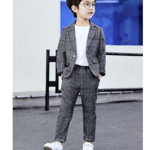 주니어 체크 정장 세트 남아 자켓 바지 결혼식룩