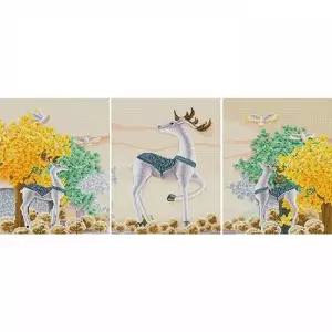 TBZ 흰사슴이 있는 풍경 (3종) (캔버스) 보석십자수 40x50