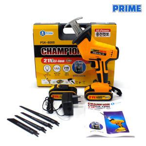 챔피언 프라임 충전컷쏘 PSK-8000 21V 2.0Ah 무선컷쏘 컷쇼 커소 전동 배터리포함 재단 절단 목공 충전 톱