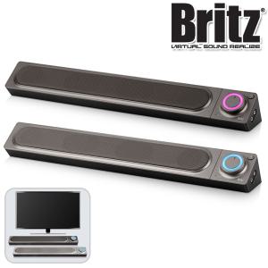 브리츠 BA-UMK120 게이밍 사운드바 스피커 LED 메탈 컴퓨터 PC방 USB 헤드셋 마이크 단자