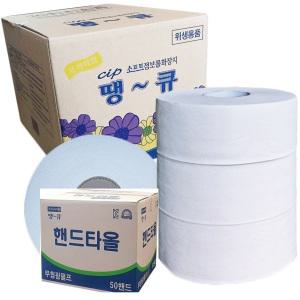 점보롤화장지 핸드타올 땡큐점보롤화장지16롤격자무늬 땡큐핸드타올500매