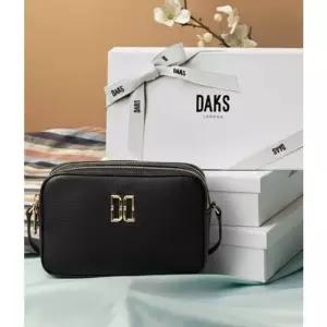 [갤러리아] DCWA3F069BK 닥스 블랙 골드로고 미니크로스백