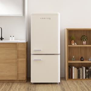 쿠잉 레트로 소형냉장고 REF-C182 크림 2도어 투도어 미니 원룸 음료수 가정용