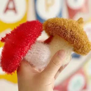 버섯 주방 수세미 아크릴 손뜨개수세미 집들이선물