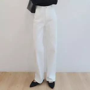 [하프클럽/헤이데이즈]1249 (화이트) 코튼 탄탄 맥시 롱 하이웨스트 세미 와이드 일자