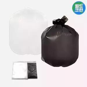 월드크린 50L 배접비닐봉투 중 20장 비닐봉투 분리수거 대형 검정 투명