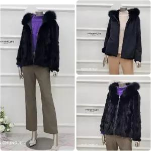 [미니멈]MD 폭스퍼 후드 리버시블 밍크 코트 자켓 MD MZDKFH0810