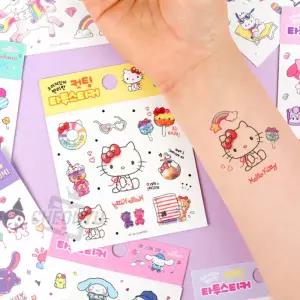 (45개) 산리오 컷팅 타투스티커/어린이/타투/스티커/문신/헤나/판박이/귀여운/얼굴/페이스/페인팅/붙이는