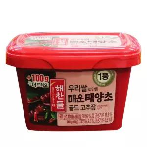 CJ해찬들 우리쌀로 만든 매운태양초 골드고추장 500g 20개입 BOX