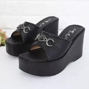 여성 10cm 하이힐 웨지 통굽 사무실 뮬 슬리퍼 여름샌들 L3012(상)