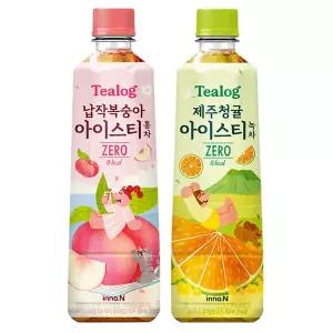 티로그 아이스티500ml) 납작복숭아 홍차 12개 + 제주청귤 녹차 / 음료 음료수
