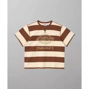 디키즈 X 네이머클로딩 스트라이프 티셔츠 브라운 456383