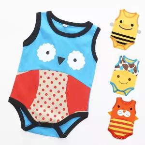 시원한 캐릭터 여름 우주복 베이비 실내복 아기옷 유아 남아 롬퍼 민소매 여아옷