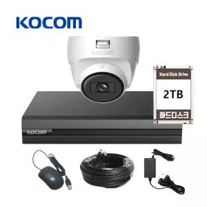 KOCOM 200만화소 CCTV 자가설치 세트 4채널 스마트폰 실내 감시카메라 1대