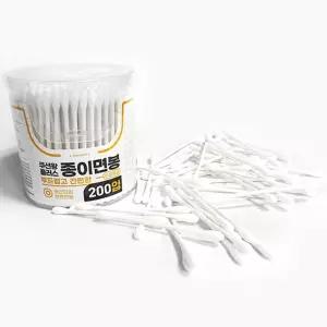 10개입 200P 플러스 케이스형 종이면봉 쿠션왕/면봉/위생/묶음/귀청소/미용/귀파개