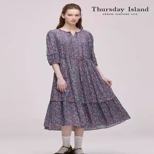 [써스데이아일랜드][Thursday Island] 레이스 배색 플라워 패턴 원피스(T242MOP143W)
