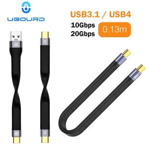 USB 3.1 10Gbps 케이블 USB-A-USB Type-C 데이터 전송 4 USB3.2 20G 4K SSD 하드 디스크용 60W QC4.0 PD 고