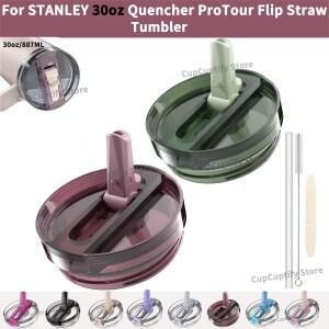 스탠리 퀀처 H2.0 텀블러용 30온스 플립 스트로우 뚜껑 새지 않는 교체 컵 액세서리용 흘림 방지