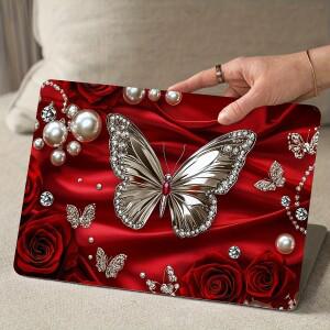 2PC 비닐 노트북 나비 꽃무늬 쉘 스티커 스크래치 방지 DIY 아트 케이스 범용 호환 넷북 스킨 비재사용 호