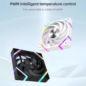 120mm ARGB PWM PC 쿨링 팬 저소음 FDB 고 조명 효과 컴퓨터 케이스/CPU 쿨러에 호환.