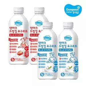[동원] 덴마크 드링킹 요구르트 포스트바이오틱스 750ml 딸기 x 2개 + 플레인 x 2개