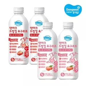 [동원] 덴마크 드링킹 요구르트 포스트바이오틱스 750ml 딸기 x 2개 + 납작복숭아 x 2개