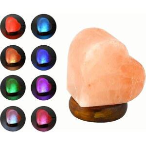 HOMY LED USB 히말라야 하트 모양 컬러 램프, 멀티 소금 변화, 색상의 7가지