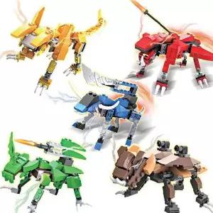 변신 로봇 공룡 블럭 조립 세트 어린이 상상력 개발 입체 퍼즐 교육 완구 장난감