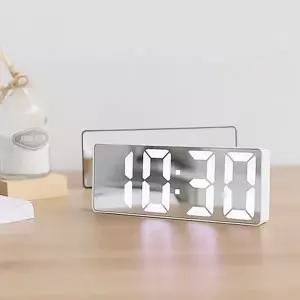 거울 led 시계 인테리어 미러 탁상 led 알람 시계 침실 메이크업