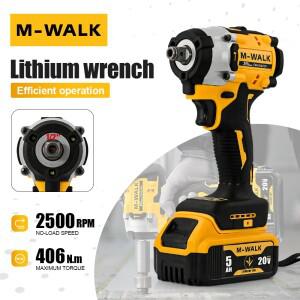 M-WALK DCF921 브러시리스 bldc 전동 임팩트 렌치 1/2인치 무선 드라이버 406N.M 토크 파워 툴 디월트 호환